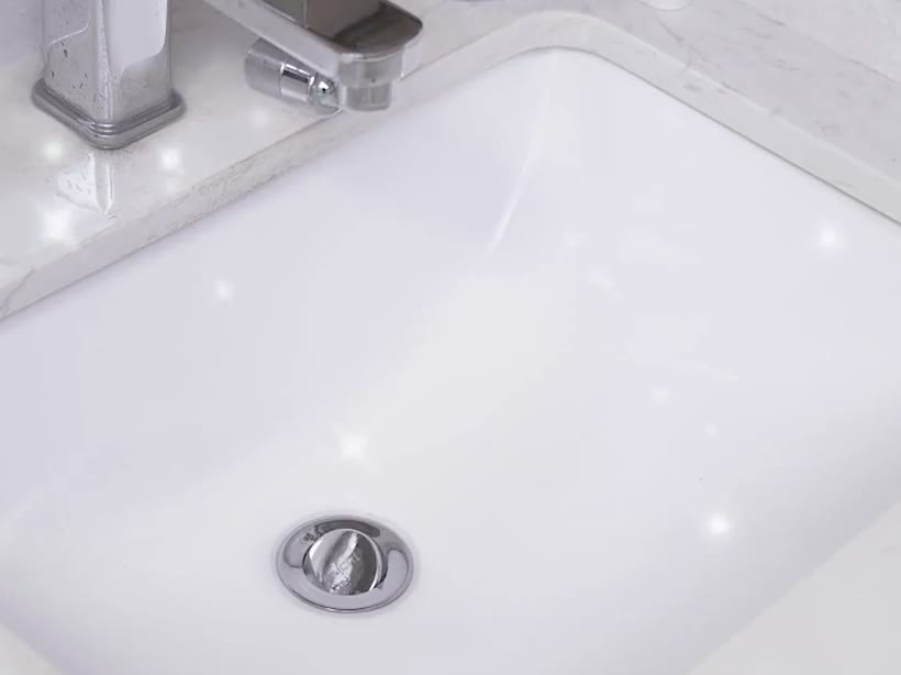 Bathroom sink after cleaning with the TUYU spin scrubber