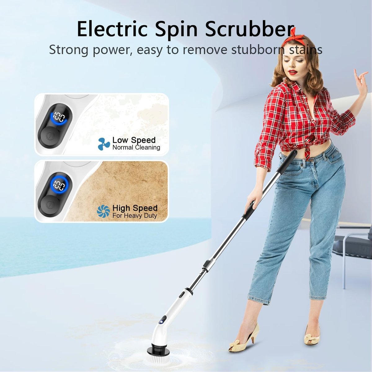 TUYU Electric Spin Scrubber with 4 Brush Heads, view 2
