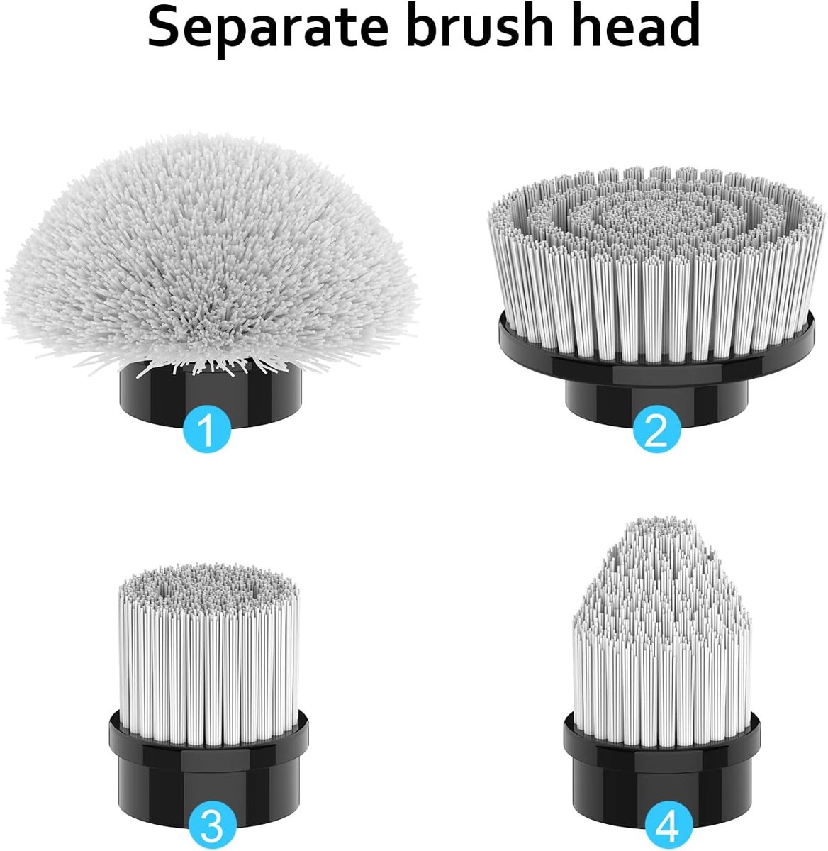 TUYU Spin Scrubber Replacement Brush Heads, 7-Piece Kit, view 2