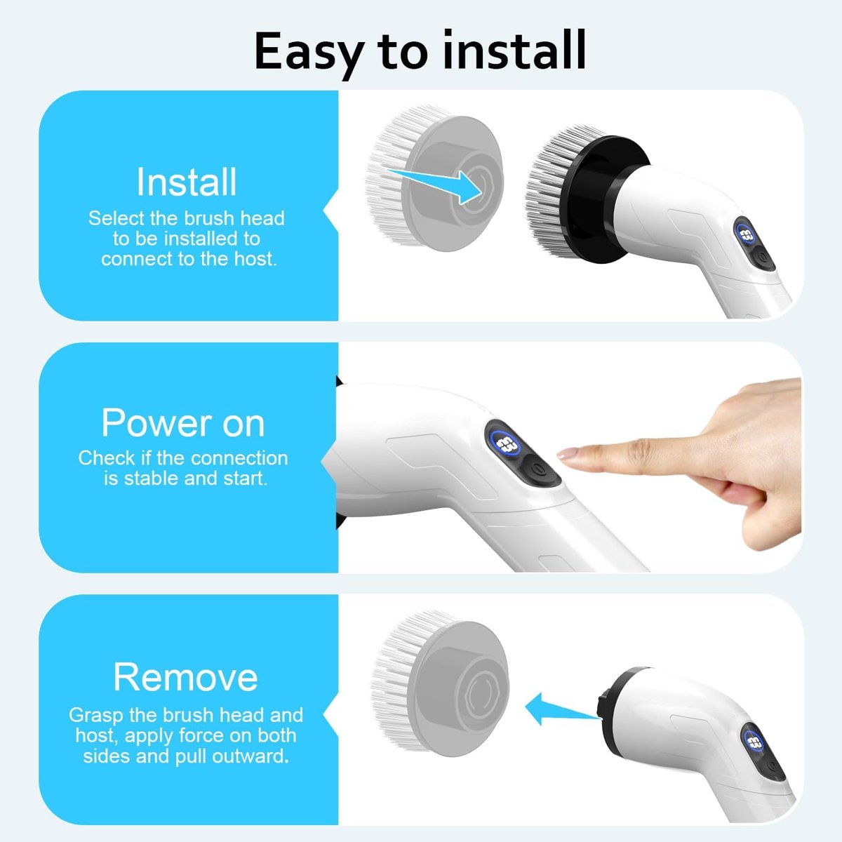 TUYU Spin Scrubber Replacement Brush Heads, 7-Piece Kit, view 4