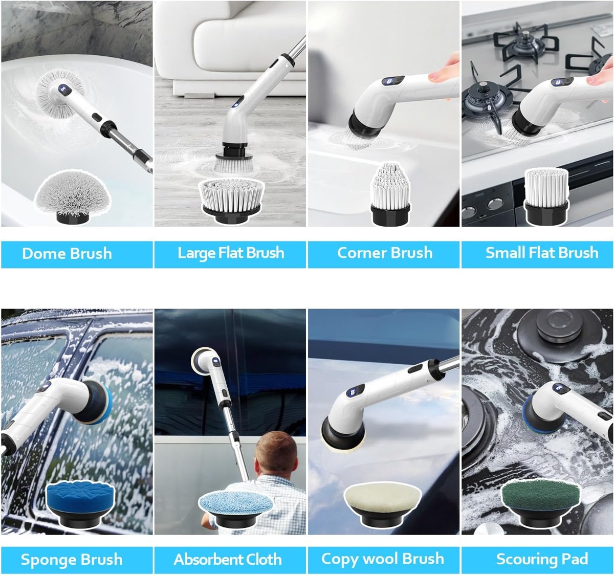 TUYU Spin Scrubber Replacement Brush Heads, 7-Piece Kit, view 7